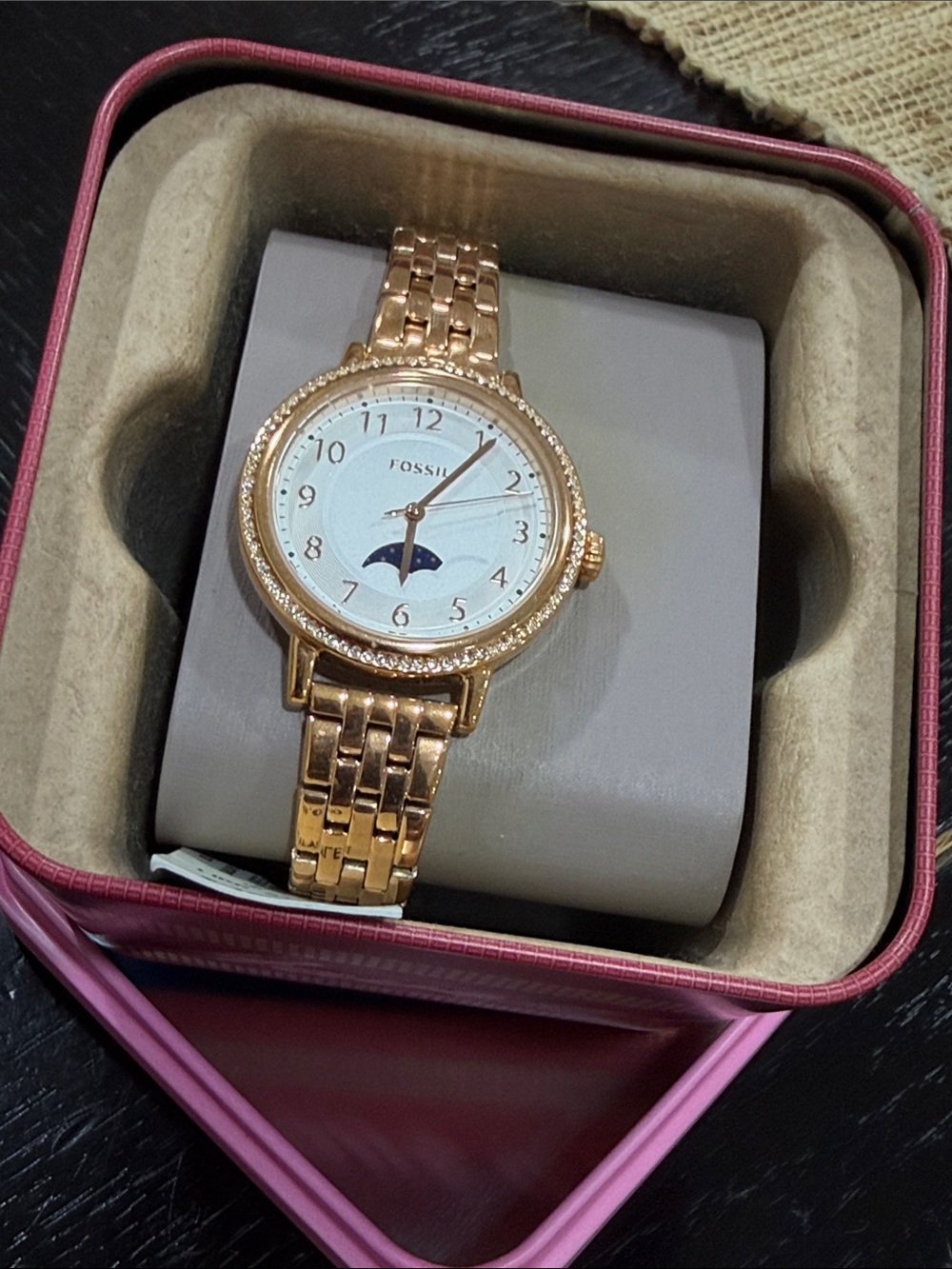Fossil Rose Gold Moonphase Women's Bracelet Watch